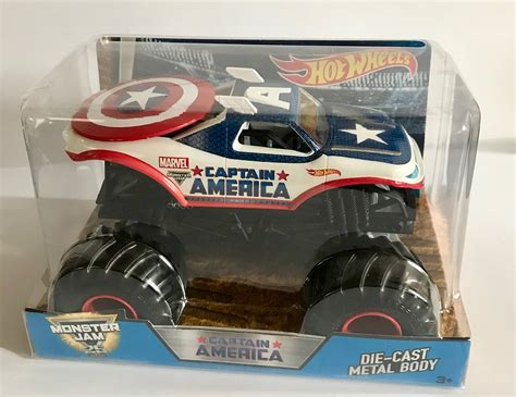 Buy Hot Wheels Monster Jam Truck 25 Year 1987-2017 Marvel Captain ...