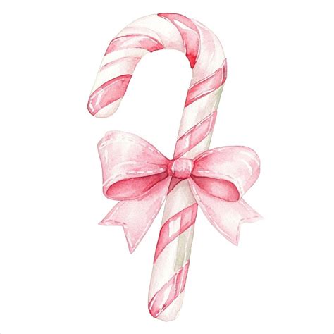 Watercolor Candy Cane Clipart | Pink christmas, Clip art, Christmas ...