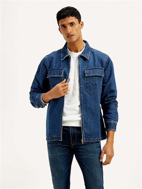Men's Solid Relaxed Fit Zip Front Denim Shacket – Levis India Store