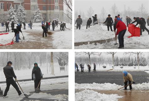 文理学院开展“晶莹漫天雪飘零，一铲一锹暖人心”志愿扫雪活动