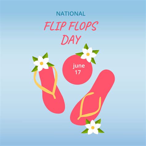 Holiday greeting card with flip-flops. National flip flops day.Vector ...