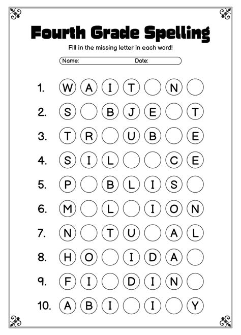 Spelling Practice Worksheets grade 4 – Free download and print for you.