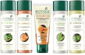 BIOTIQUE Pack of 5 Skin Care Combo Bio Honey Gel Facewash 100ml ...