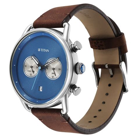 Buy Online Titan Quartz Analog Leather Strap Watch for Men - 1860sl03 ...