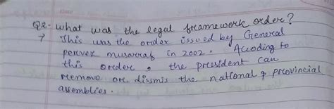 What do you mean by legal framework order ? what happened after that ...