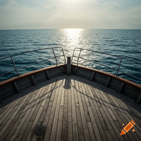 Back of boat overlooking the sea on Craiyon