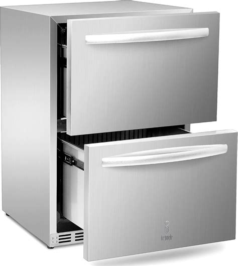 Amazon.com: ICEJUNGLE Under Counter Refrigerator, Stainless Steel Under ...