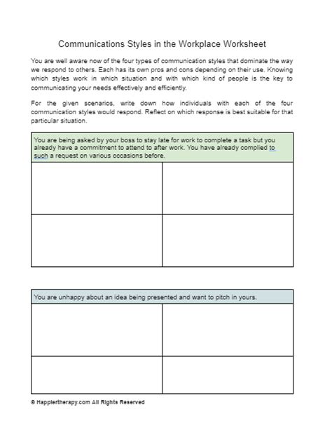 Communication Styles Worksheet 的图像结果