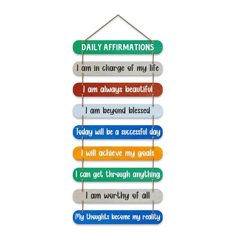 Artvibes Daily Affirmations Printed Wooden Wall Hanging for Home ...