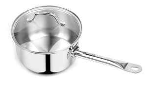 Buy Pradeep Champion SS Sandwich Bottom Glass Lid Stara Sauce Pan, 20 ...