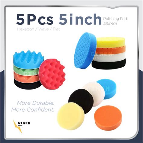 Jual Set Busa Alat Poles Body Motor Mobil 5Pcs 5 Inch 125mm Wax Polish ...