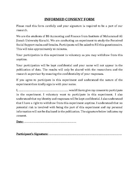 Pilot study pdf - djcidjvidjv - INFORMED CONSENT FORM Please read this ...