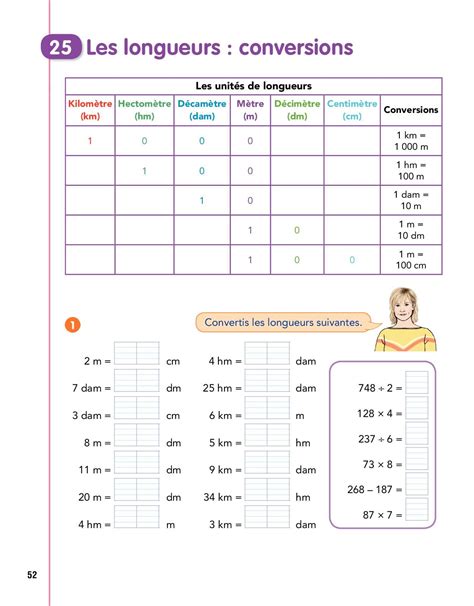 French Language Worksheet for Numbers and Measurements