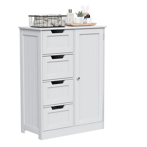 Bath Vida Bathroom Cabinet 4 Drawer Floor Storage Cupboard Wooden ...