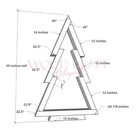 2x4 Christmas Tree Plans, Wood Christmas Tree Blueprint, DIY Christmas ...