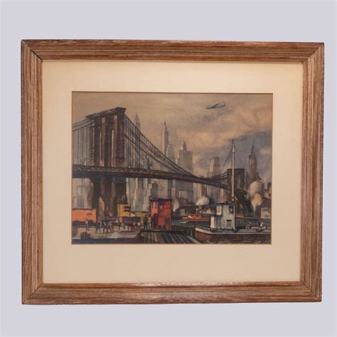 Millard Sheets ( American 1907-1989) Industrial Brooklyn Auction