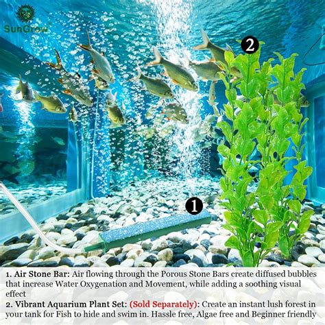 Buy SunGrow Air Stone Bars, Creates Bubbles, Aeration, Oxygen and Water ...