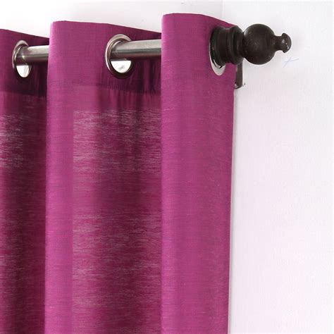 Buy Silky Sillion Solid 2PC Purple Curtain Set Online - Maspar