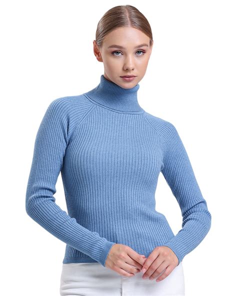 Women Turtle Neck Ribbed Jumper | Turtle neck jumper, Versatile fashion ...
