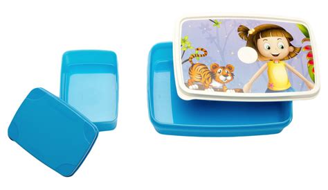Buy Signoraware Dream Land Plastic Lunch Box Set, 2-Pieces, Blue Online ...