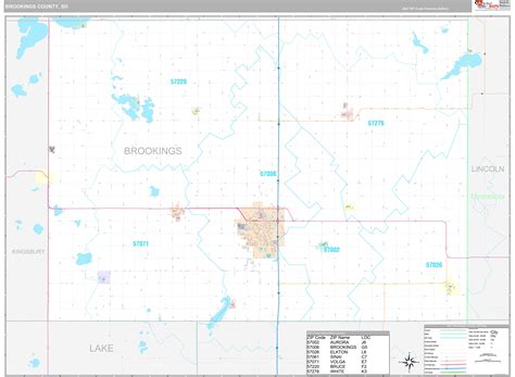 Brookings County, SD Wall Map Premium Style by MarketMAPS - MapSales