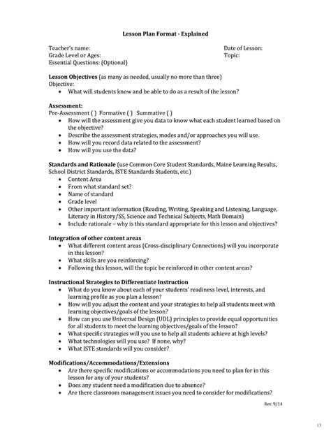 Image result for Lesson Plan Format with Example