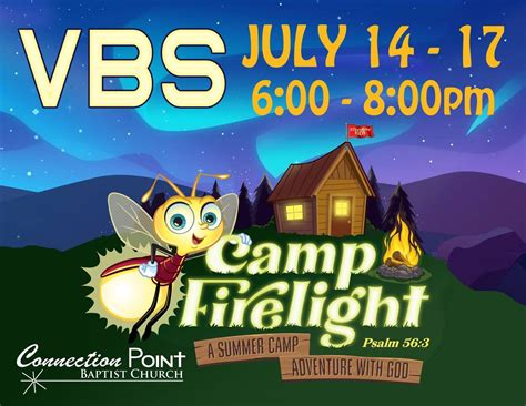 Camp Firelight VBS, Connection Point Baptist Church, Brookland, 14 July ...