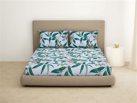 Floral Gardenia - Cream Microfiber Double Bedsheet - Dazzle By Welspun