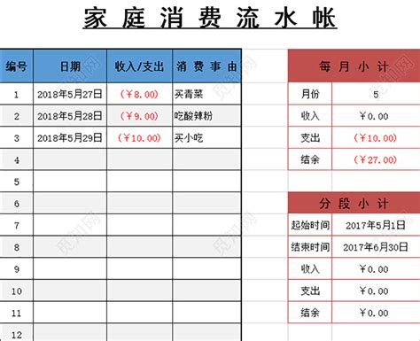 现金流水账自动计算表格下载 - 觅知网