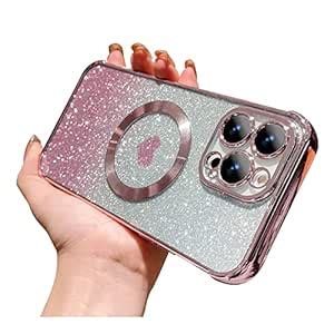 Weonmov for iPhone 15 Pro Case Magnetic Gradient Glitter [ Compatible ...