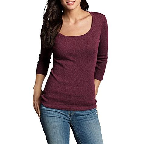Eddie Bauer Women's Favorite 3/4-Sleeve Scoop-Neck T-Shirt, Htr ...