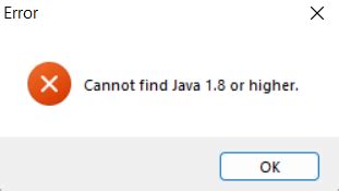 Image result for Cannot Find Java 1.8 or Higher