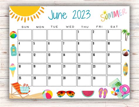 Free Editable Printable June Calendar