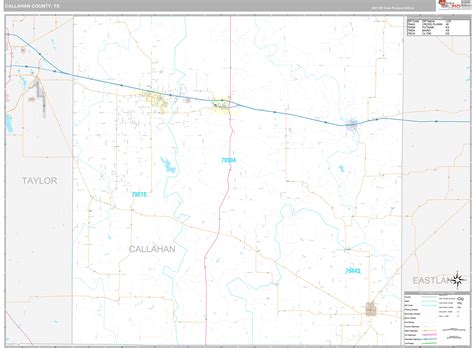 Callahan County, TX Wall Map Premium Style by MarketMAPS - MapSales