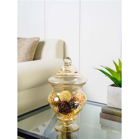 Buy Pure Home + Living Small Light Amber Decorative Candy Jar Online