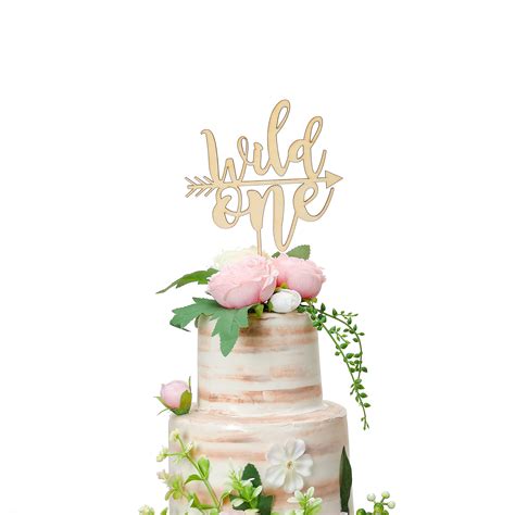 Wild One Cake Topper One Year Old One Cake Topper Rustic Wood Cake ...