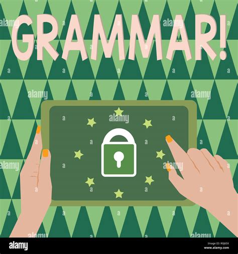 Text sign showing Grammar. Conceptual photo whole system and structure of language or of ...
