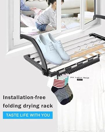 PERDANT Foldable Cloth Drying Rack Towels Clothes Laundry Hangers 6 ...
