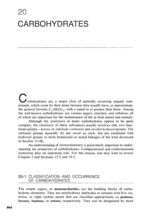 BPOCchapter 20 - Notes - 20 CARBOHYDRATES arbohydrates are a major ...