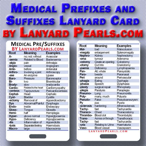 Free Printable Medical Terminology Prefixes
