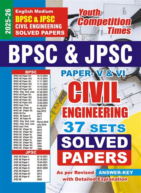 English Medium) BPSC & JPSC Civil Engineering Solved Papers Paper-V ...