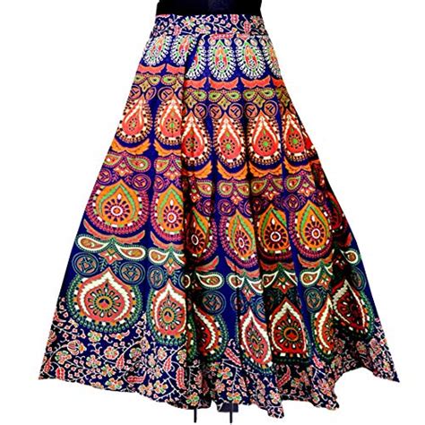 Buy FrionKandy Women's Cotton Rajasthani Print A-Line Wrap Around Maxi ...