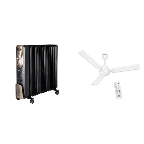 Havells OFR - 13Fin 2900-Watt PTC Fan Heater (Black) & Havells 1200mm ...