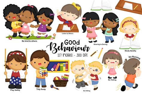 Good Behavior Etiquette Clipart Graphic by Inkley Studio · Creative Fabrica
