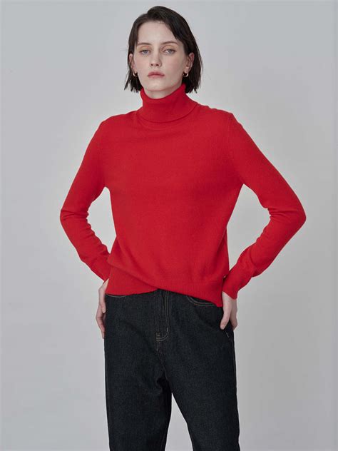 PURECASHMERE NYC Turtleneck Sweater - Red | Garmentory