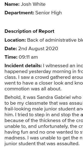 How to write a report to the headteacher of your school about how a ...