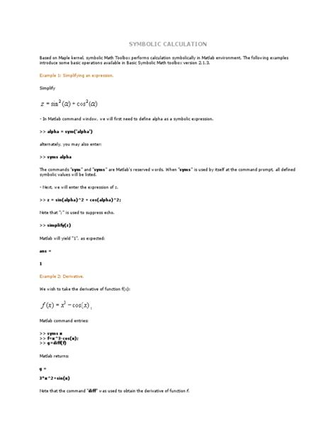 Image result for MATLAB Symbolic Function Expansion