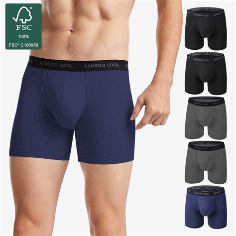 Men's Breathable Boxer Briefs,Bamboo Viscose Underwear for Men,M-XXL,5 ...