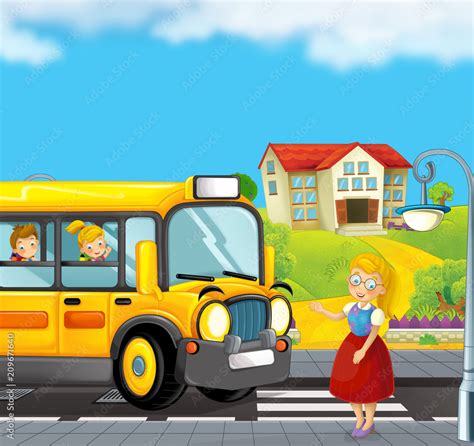 Student taking school bus 432226 Vector Art at Vecteezy