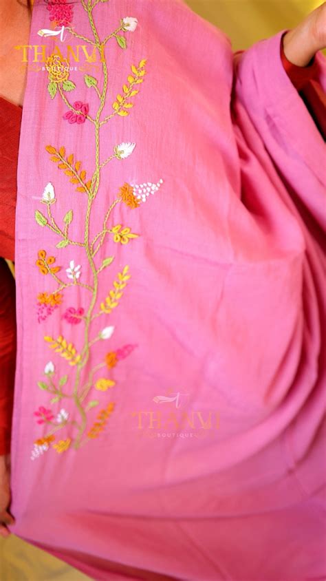 F Emb Modal Cotton Saree – Thanvi Boutique